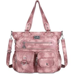 Angel Kiss Large Purses for Women Soft PU Leather Hobo Bag for Women Shoulder Bags(8#pink)