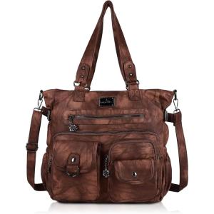 Angel Kiss Large Purses for Women Soft PU Leather Hobo Bag for Women Shoulder Bags(Stylish Brown)
