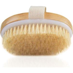 Angel Kiss Lymphatic Drainage Dry Brush – Dry Brushing Body Brush – Natural Bristle Skin Exfoliating Brush for Cellulite Treatment, Soften Skin, Blood Circulation Improvement, Medium Strength