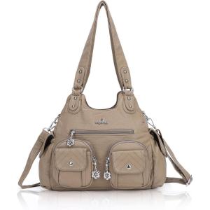 Angel Kiss Purses for Women Hobo Bag Soft PU Leather Shoulder Bag for Women(Apricot)