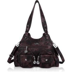 Angel Kiss Purses for Women Hobo Bag Soft PU Leather Shoulder Bag for Women(Coffee)