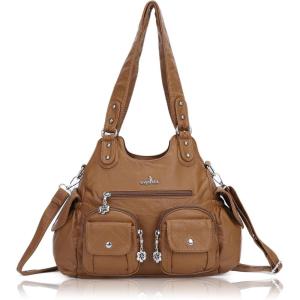 Angel Kiss Purses for Women Hobo Bag Soft PU Leather Shoulder Bag for Women(Fashion Brown)