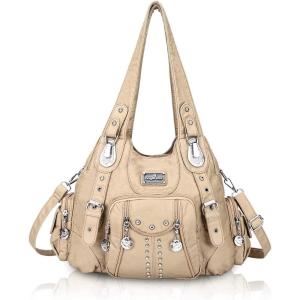 Angel Kiss Purses for Women Soft PU Leather Large Hobo Bags for Women Shoulder Bag(158#23apricot-us)