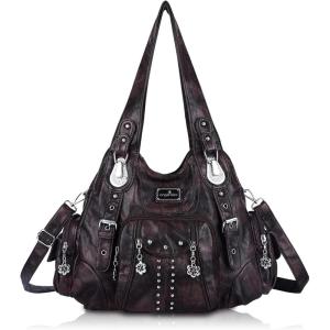 Angel Kiss Purses for Women Soft PU Leather Large Hobo Bags for Women Shoulder Bag(Coffee-2)