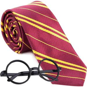 Angel Kiss Wizard Cosplay Tie for Halloween Dress Up Themed Party Costume Accessory, Unisex Striped Necktie for Adults &Teens(Red)