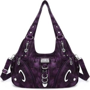 Angelkiss Hobo Purses and handbags for Women Satchel Handbag Women Purses Large Daily Shoulder Bags(Pruple-g)