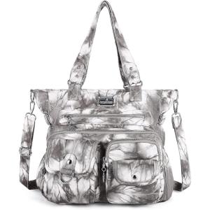 Angelkiss Purses Handbags for Women PU Tote Satchel Bags for Women Pockets Shoulder Bags…(702819grey)