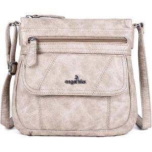 Angelkiss Small Womens Crossbody Bag Leather Shoulder Purse for Women Hobo Bag with Adjustable Shoulder Strap(29stone)