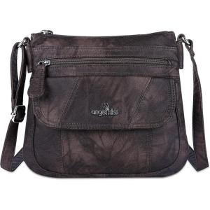 Angelkiss Small Womens Crossbody Bag Leather Shoulder Purse for Women Hobo Bag with Adjustable Shoulder Strap(Coffee)