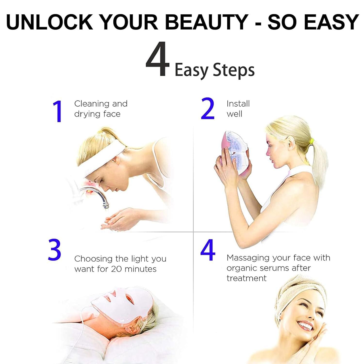 imageAngel Kiss Light Beauty Mask Led Face Mask Light Therapy Red Light Therapy Mask for Face LED Facial Skin Care MaskWhite