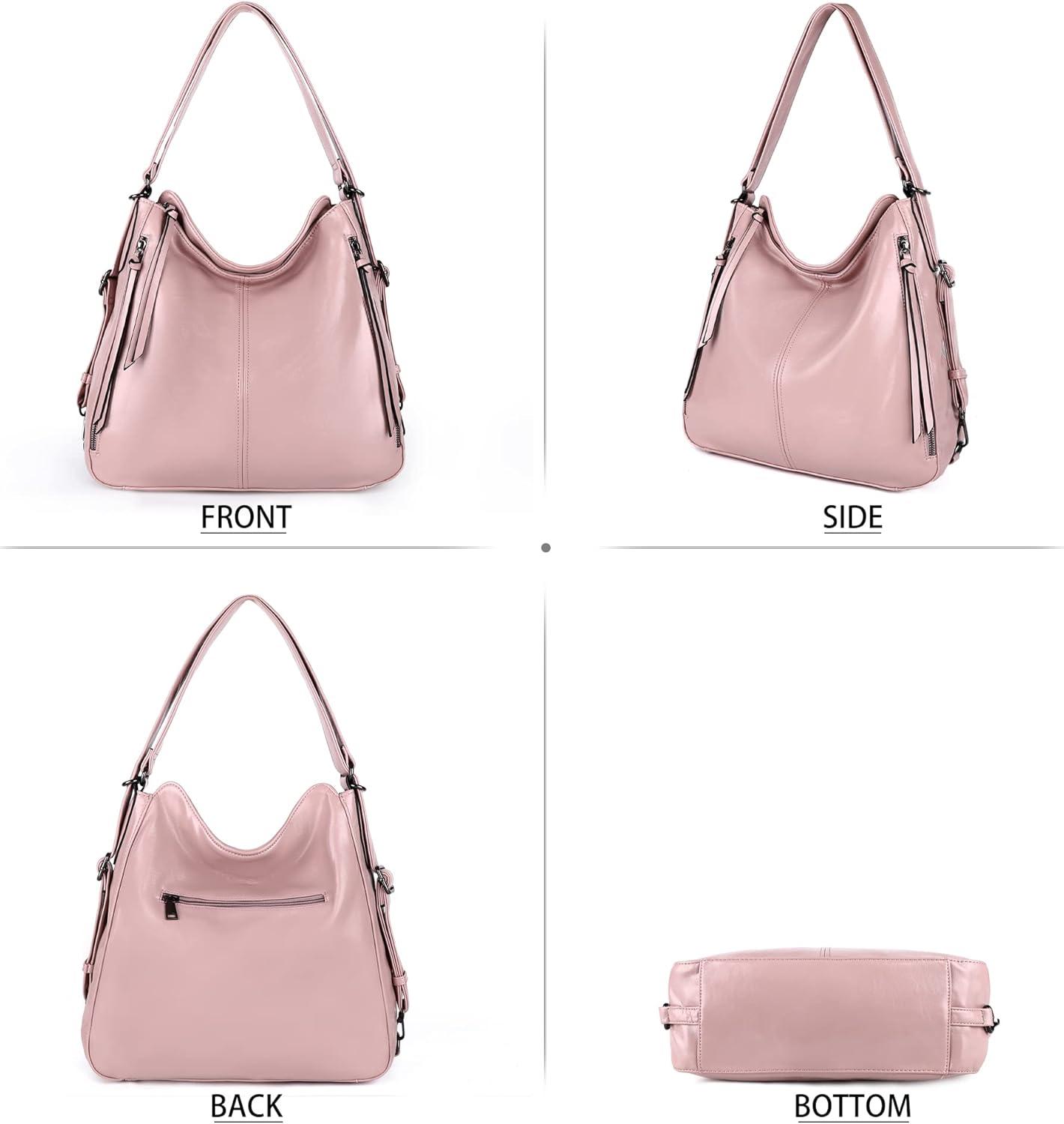 imageConvertible Backpack Purse For Women Handbag Hobo Tote Satchel Shoulder Bag Smooth Dark PurpleY67965pink