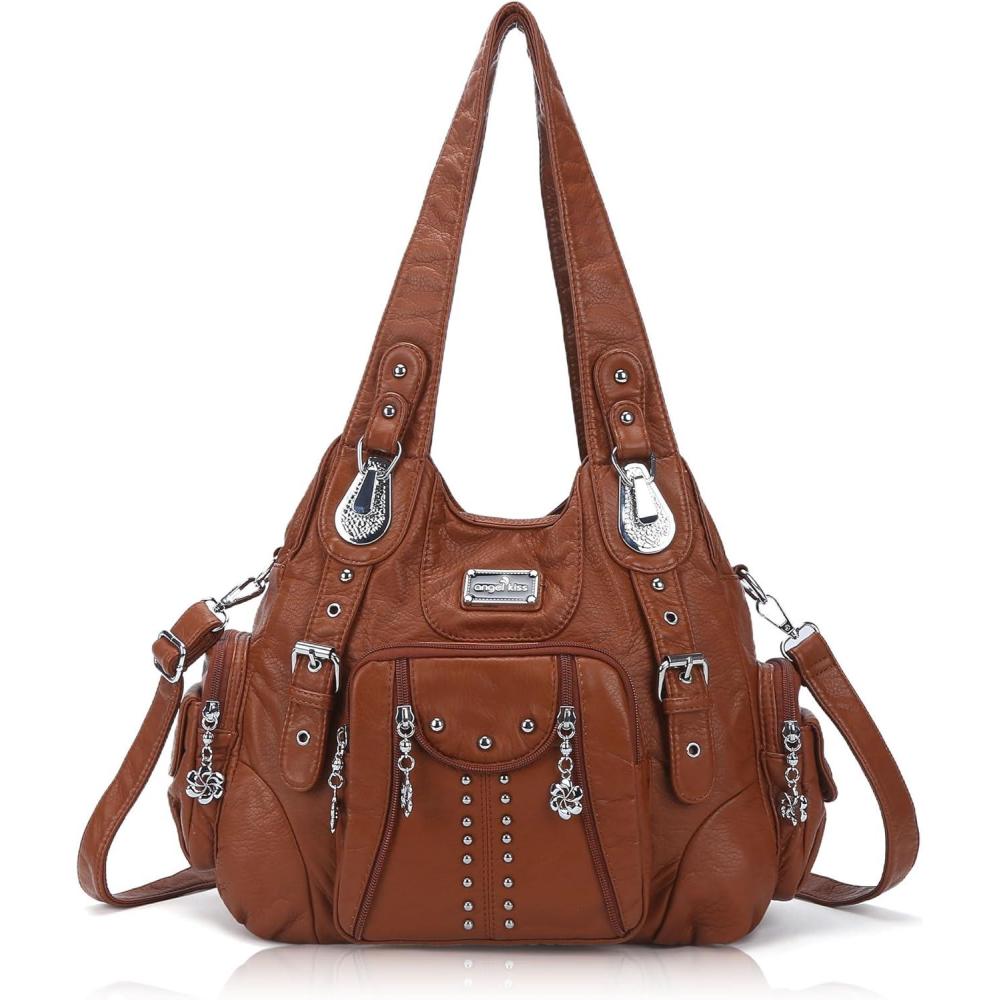 imageAngel Kiss Purses for Women Soft PU Leather Large Hobo Bags for Women Shoulder Bag  Soft PU Leather Large Soft PU Leather Large158129brownus