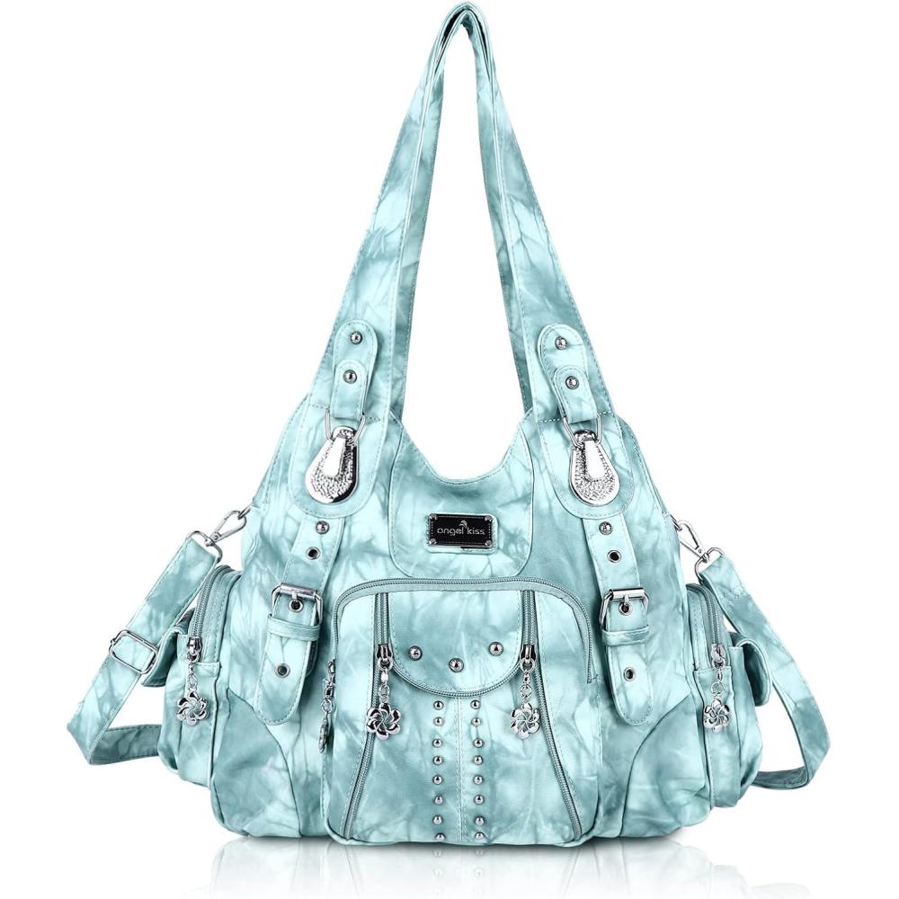 imageAngel Kiss Purses for Women Soft PU Leather Large Hobo Bags for Women Shoulder Bag Soft PU Leather Large Soft PU Leather LargeLgreen