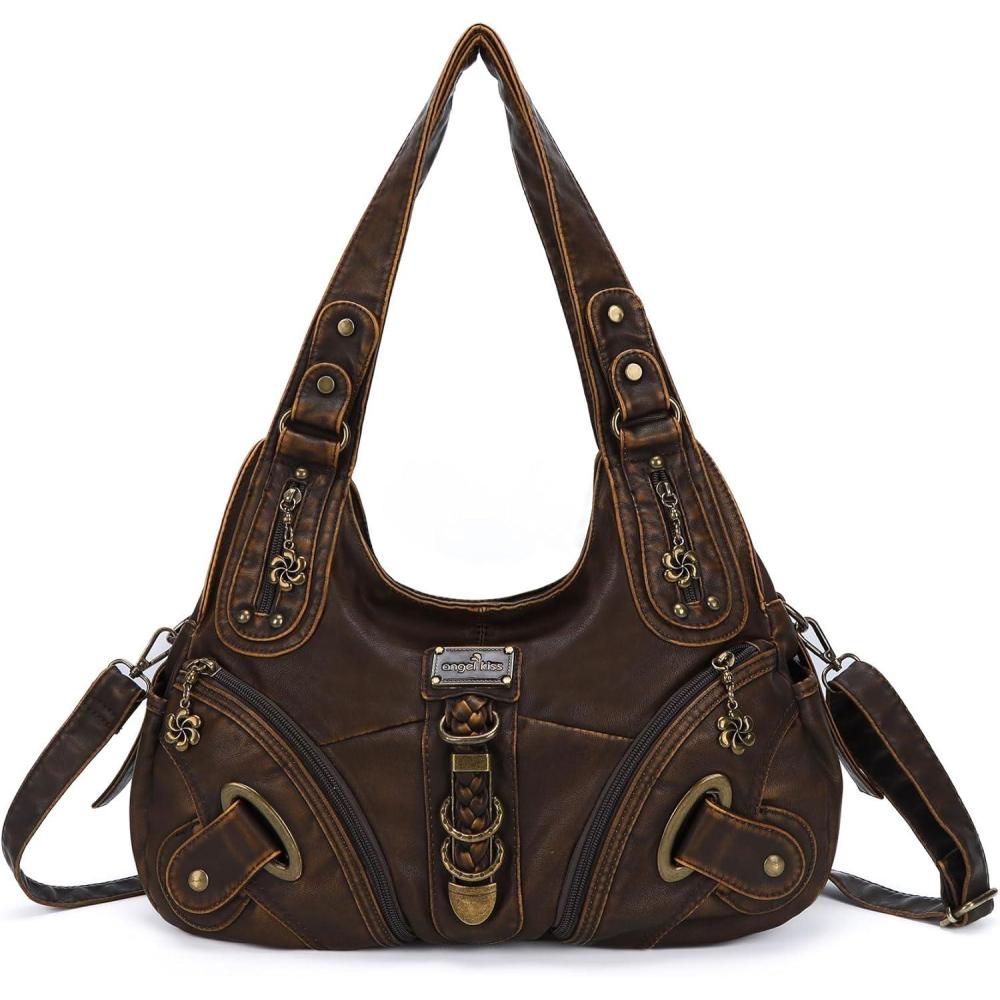 imageAngelkiss Hobo Purses and handbags for Women Satchel Handbag Women Purses Large Daily Shoulder Bags Purses handbags Handbag Women Purses Large Daily801brown