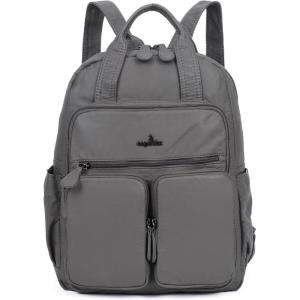 Angel Kiss Backpack Purse for Women Soft Washed Leather Multi Pocket Casual Travel Backpacks…(Grey)