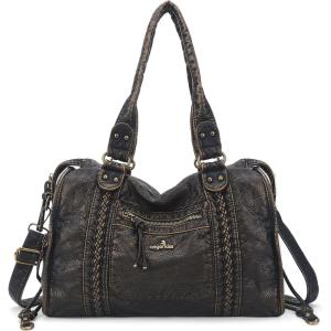 Angel Kiss Hobo Bags For Women Vegan Leather Hobo Satchel Handbags Large Tote Purses Shoulder Bag(Bronze)