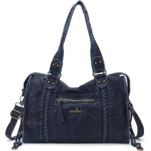 Angel Kiss Hobo Bags For Women Vegan Leather Hobo Satchel Handbags Large Tote Purses Shoulder Bag(Retro Blue)