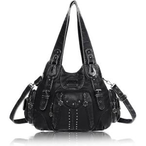 Angel Kiss Purses for Women Soft PU Leather Large Hobo Bags for Women Shoulder Bag | Soft, PU Leather, Large, Soft, PU Leather, Large(Black-801)