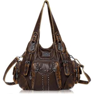 Angel Kiss Purses for Women Soft PU Leather Large Hobo Bags for Women Shoulder Bag | Soft, PU Leather, Large, Soft, PU Leather, Large(D.brown-801)
