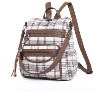 Angel Kiss Women’s Backpacks & Purse – PU Leather Zipper Casual Backpacks & Shoulder Bags(Dk8532g#fc#6/21706#400 Taupe/Taupe)