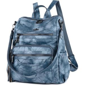 Angel Kiss Women’s Backpacks & Purse – PU Leather Zipper Casual Backpacks & Shoulder Bags(Z-20blue)