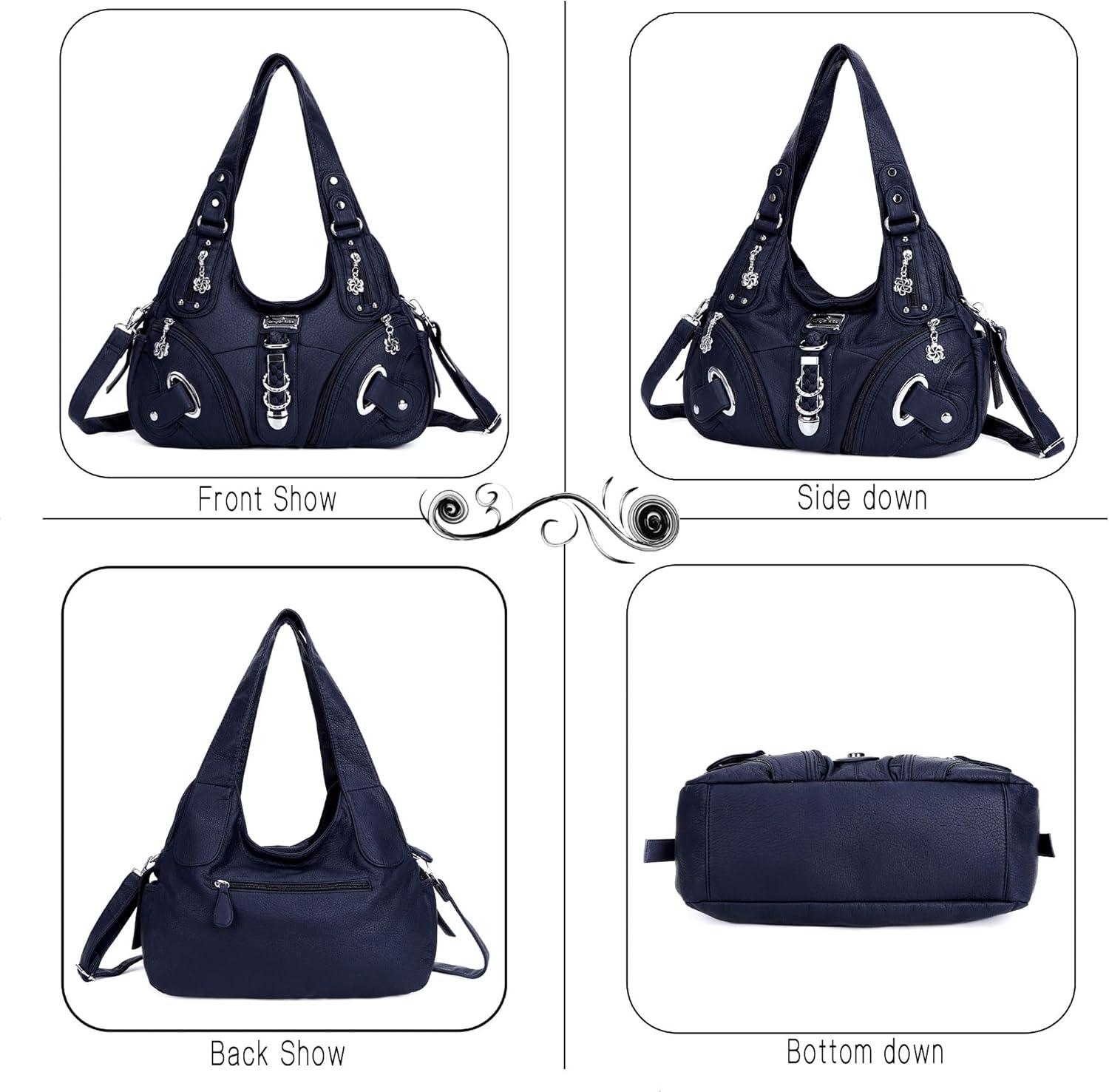 imageAngelkiss Hobo Purses and handbags for Women Satchel Handbag Women Purses Large Daily Shoulder Bags Purses handbags Handbag Women Purses Large DailyBlue