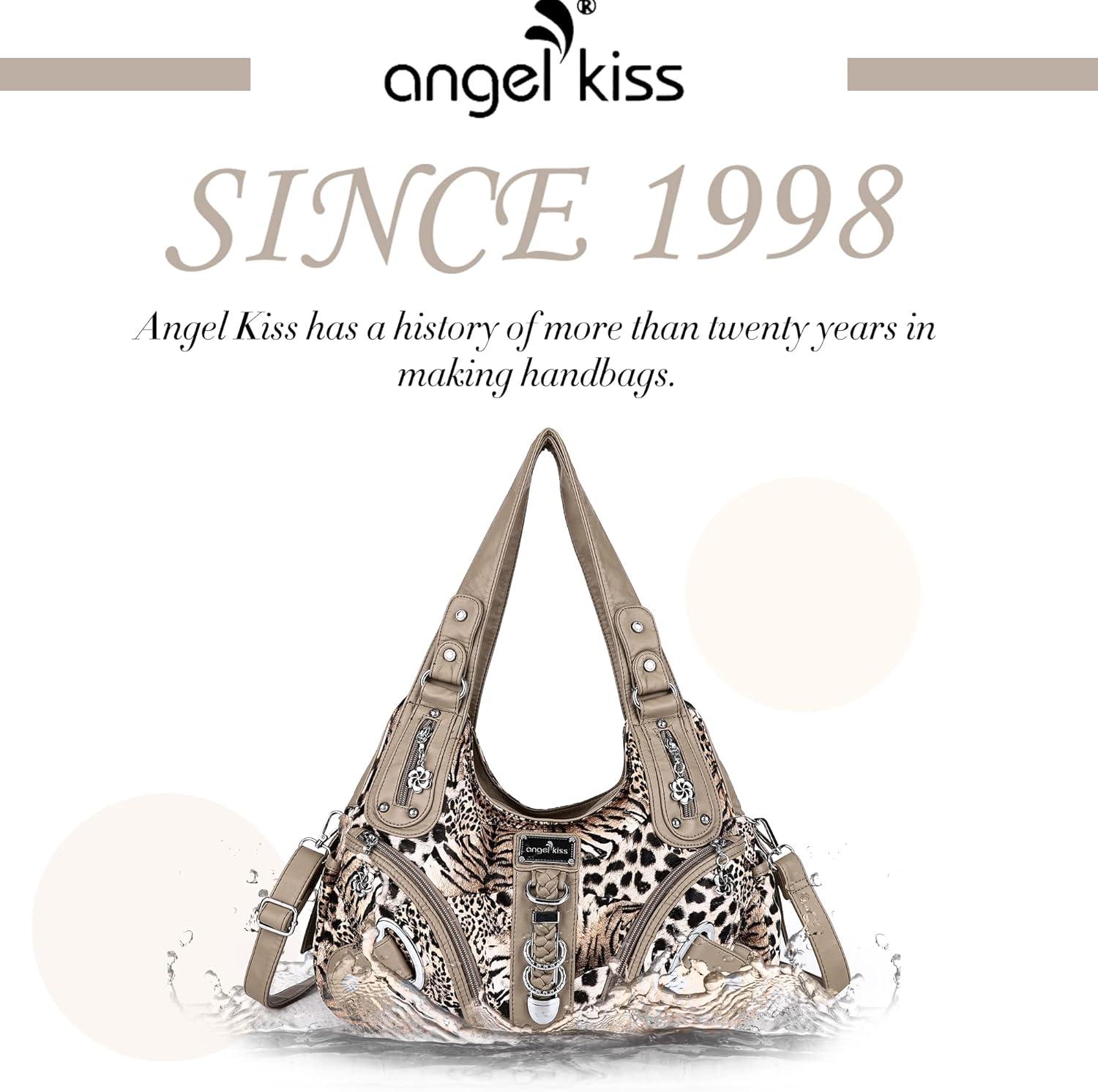 imageAngelkiss Hobo Purses and handbags for Women Satchel Handbag Women Purses Large Daily Shoulder Bags Purses handbags Handbag Women Purses Large DailyBrownBeige