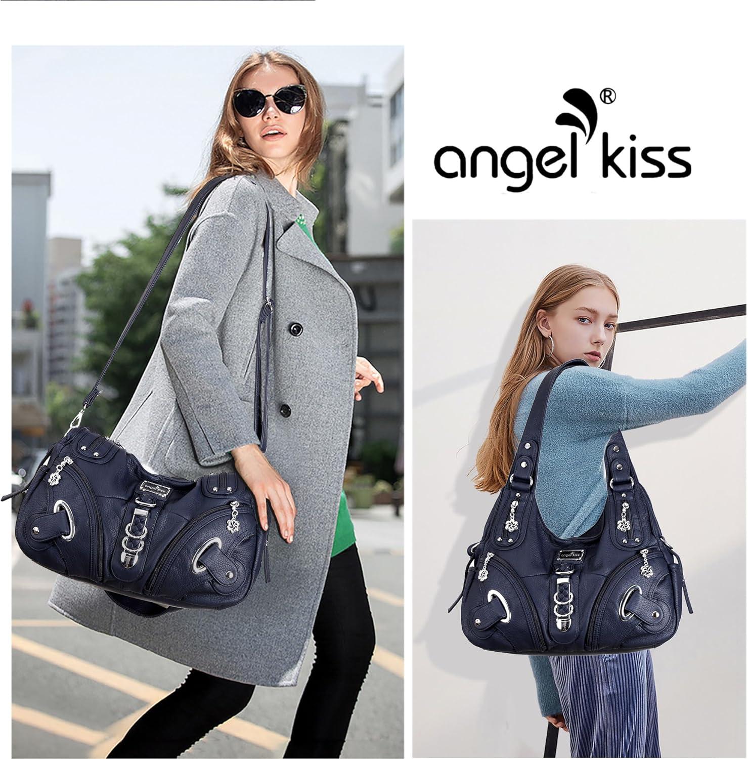 imageAngelkiss Hobo Purses and handbags for Women Satchel Handbag Women Purses Large Daily Shoulder Bags Purses handbags Handbag Women Purses Large DailyBlue