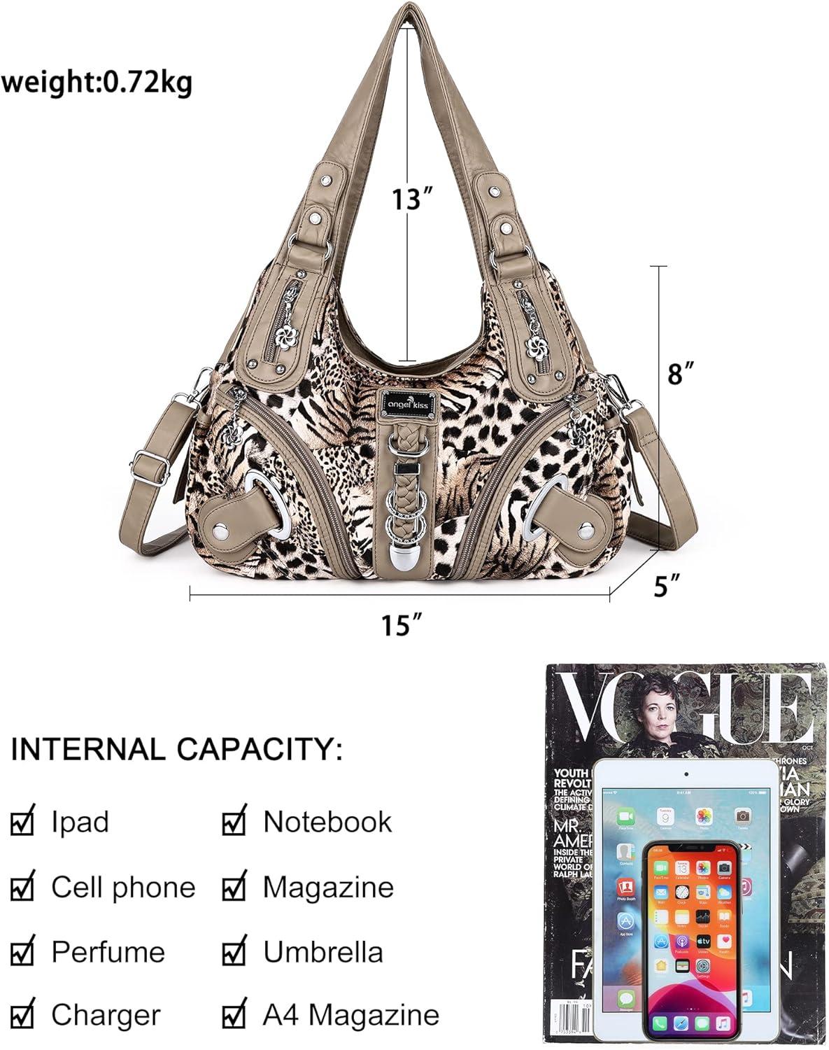 imageAngelkiss Hobo Purses and handbags for Women Satchel Handbag Women Purses Large Daily Shoulder Bags Purses handbags Handbag Women Purses Large DailyBrownBeige