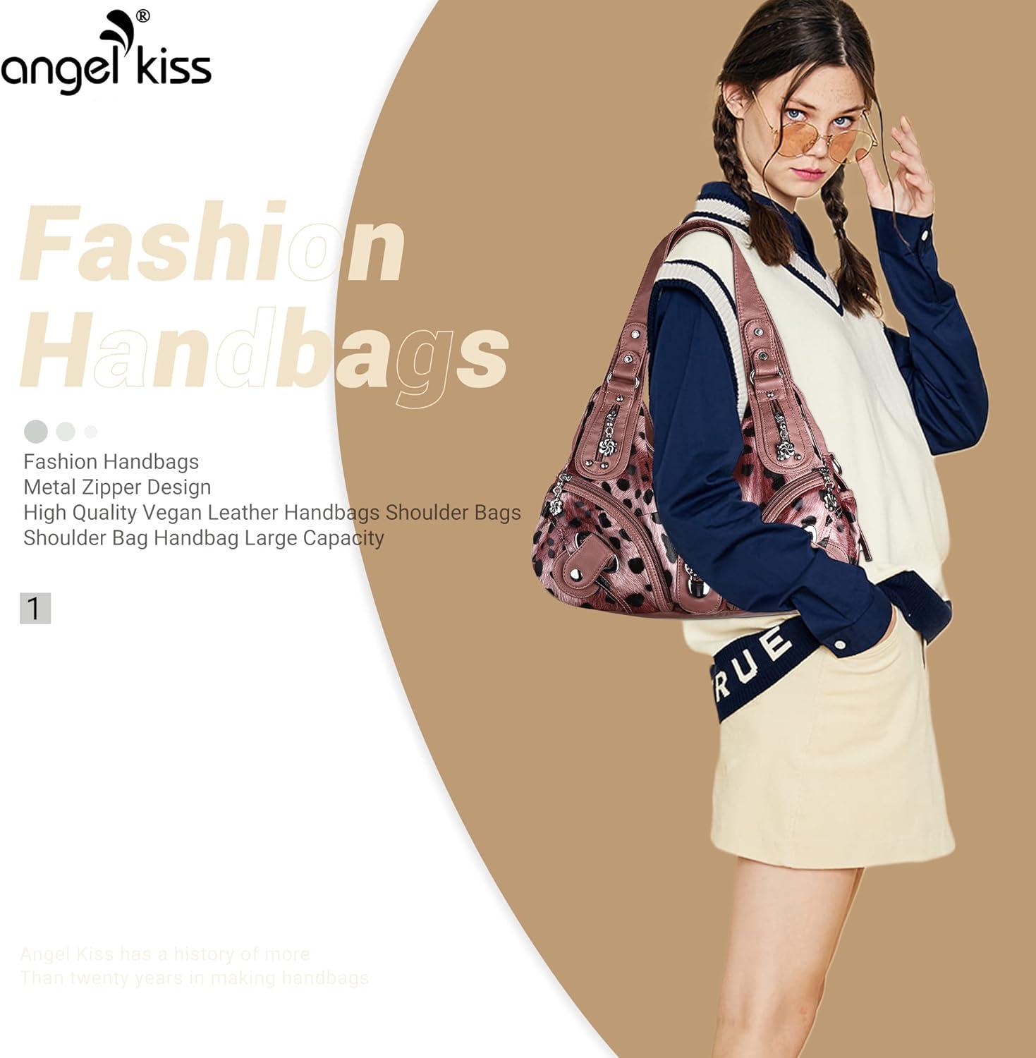imageAngelkiss Hobo Purses and handbags for Women Satchel Handbag Women Purses Large Daily Shoulder Bags Purses handbags Handbag Women Purses Large DailyLeopard Pink