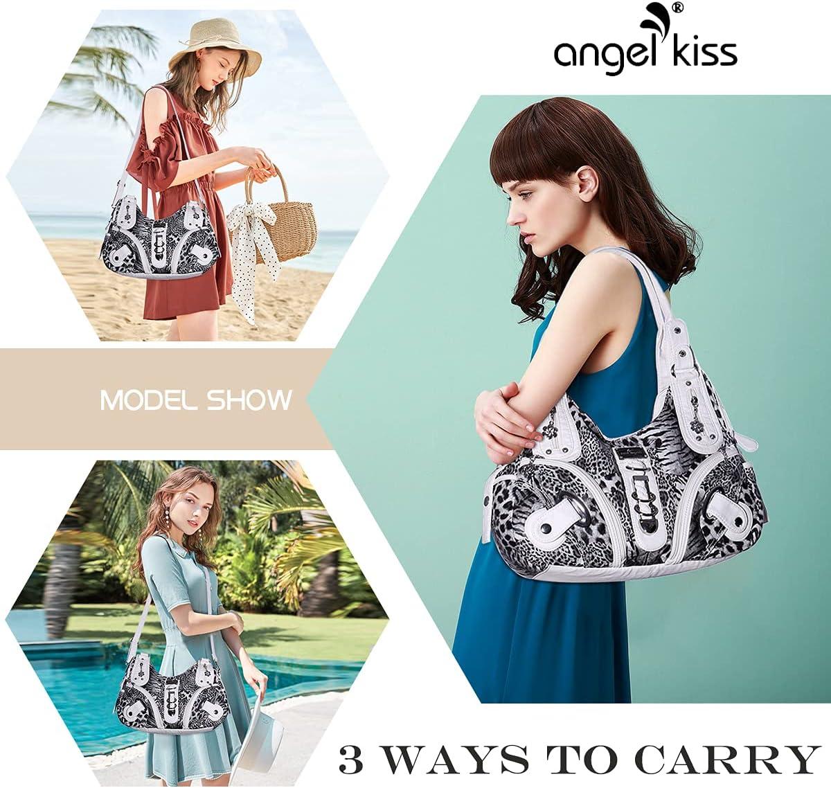 imageAngelkiss Hobo Purses and handbags for Women Satchel Handbag Women Purses Large Daily Shoulder Bags Purses handbags Handbag Women Purses Large DailyWhiteleopard