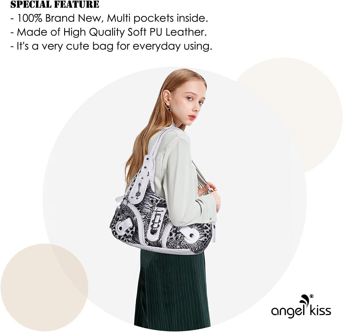 imageAngelkiss Hobo Purses and handbags for Women Satchel Handbag Women Purses Large Daily Shoulder Bags Purses handbags Handbag Women Purses Large DailyWhiteleopard