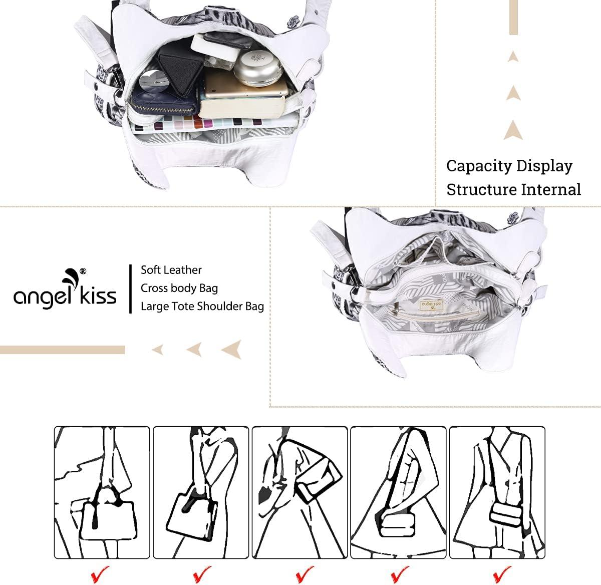 imageAngelkiss Hobo Purses and handbags for Women Satchel Handbag Women Purses Large Daily Shoulder Bags Purses handbags Handbag Women Purses Large DailyWhiteleopard