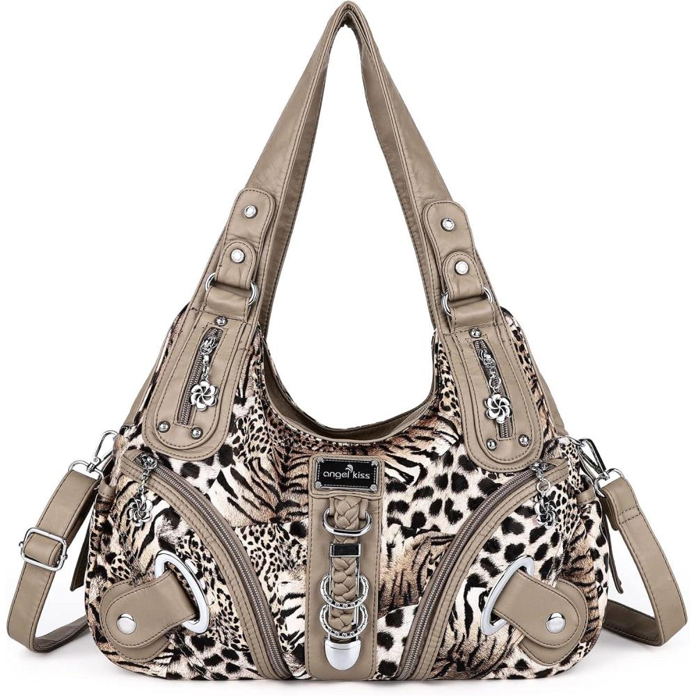 imageAngelkiss Hobo Purses and handbags for Women Satchel Handbag Women Purses Large Daily Shoulder Bags Purses handbags Handbag Women Purses Large DailyBrownBeige