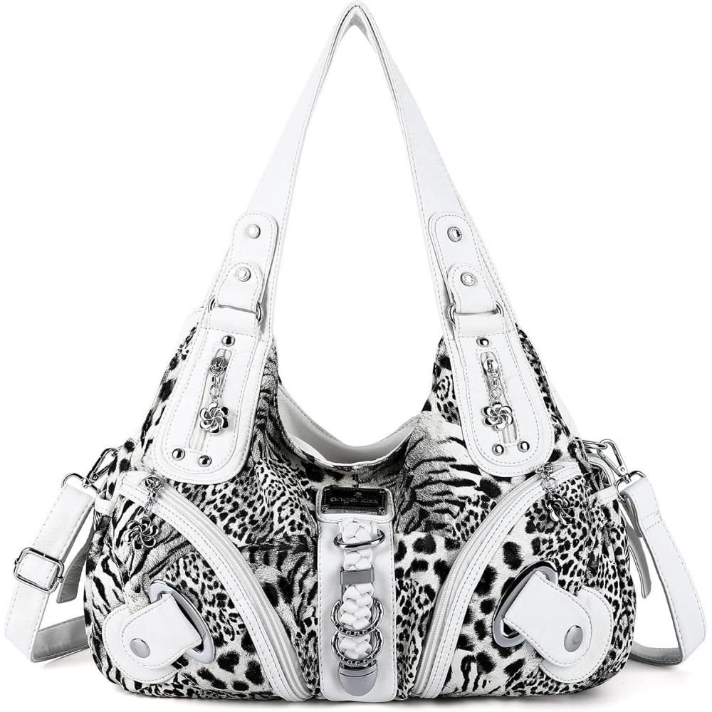imageAngelkiss Hobo Purses and handbags for Women Satchel Handbag Women Purses Large Daily Shoulder Bags Purses handbags Handbag Women Purses Large DailyWhiteleopard