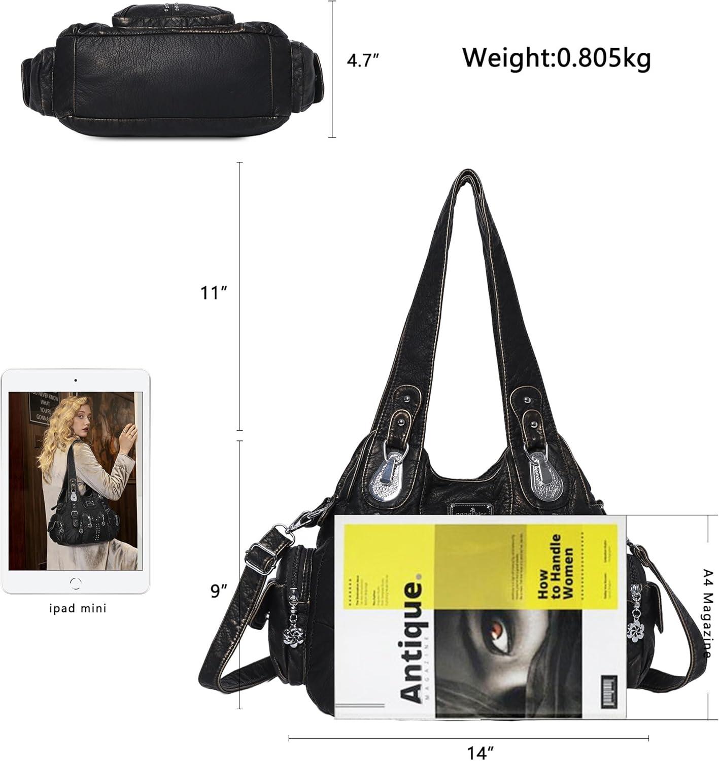 imageAngel Kiss Purses for Women Soft PU Leather Large Hobo Bags for Women Shoulder Bag Soft PU Leather Large Soft PU Leather LargeBronze