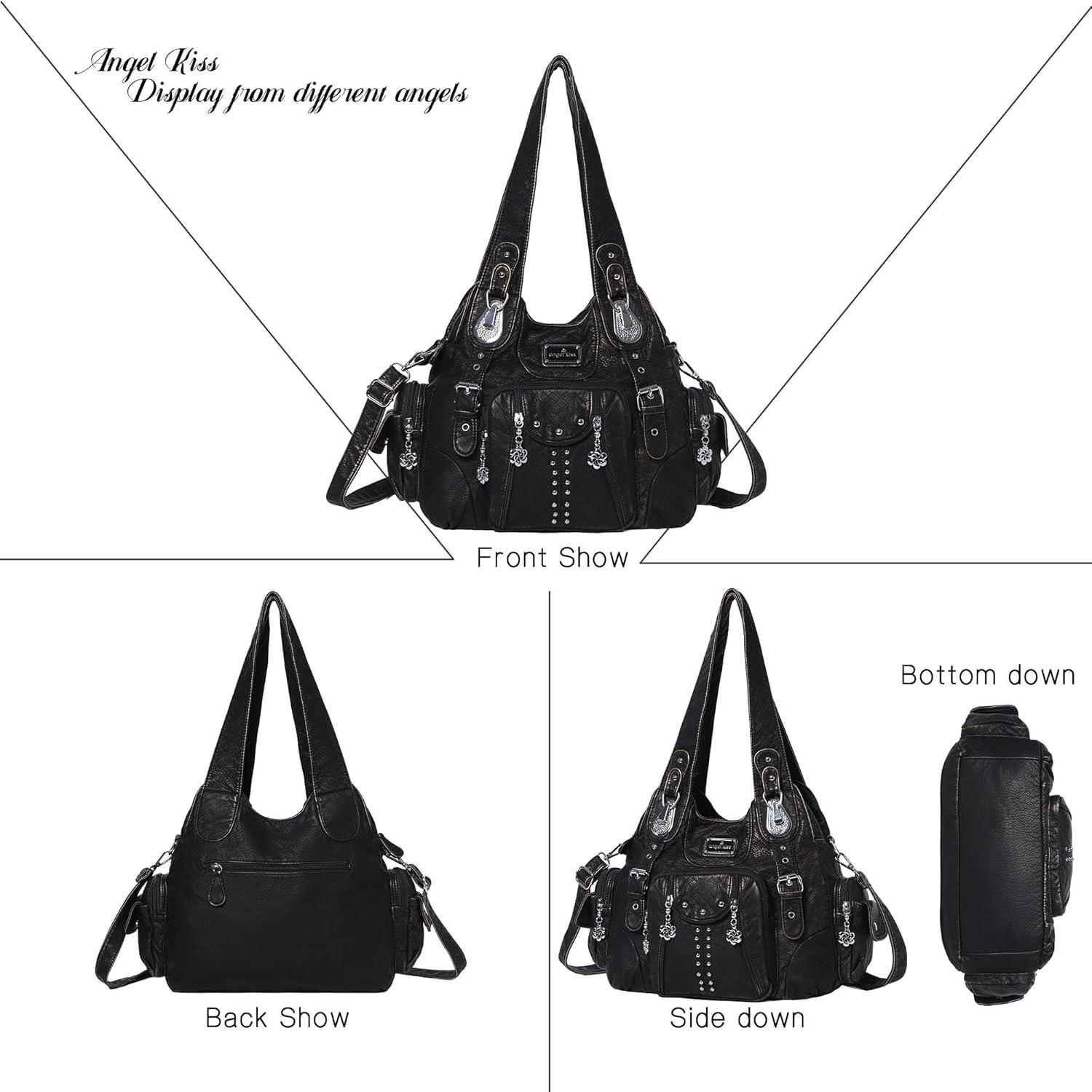 imageAngel Kiss Purses for Women Soft PU Leather Large Hobo Bags for Women Shoulder Bag Soft PU Leather Large Soft PU Leather LargeBronze