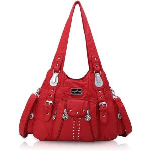 Angel Kiss Purses for Women Soft PU Leather Large Hobo Bags for Women Shoulder Bag | Soft, PU Leather, Large, Soft, PU Leather, Large(8521#135red-us)