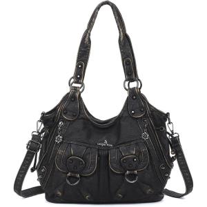 Angel Kiss Hobo Bag ，Soft Leather Purses for Women with Crossbody Strap, Top-Zip Inner Pockets(Bronze)