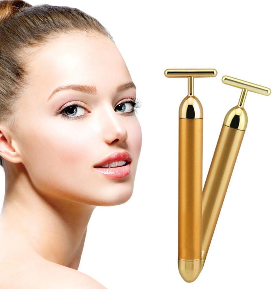 imageAngel Kiss Beauty Bar Energy Face Massager 24k Golden TShape Pulse Electric Vibration Facial Self Skin Care Tool Birthday Valentines Day Christmas Gifts for Her Mom