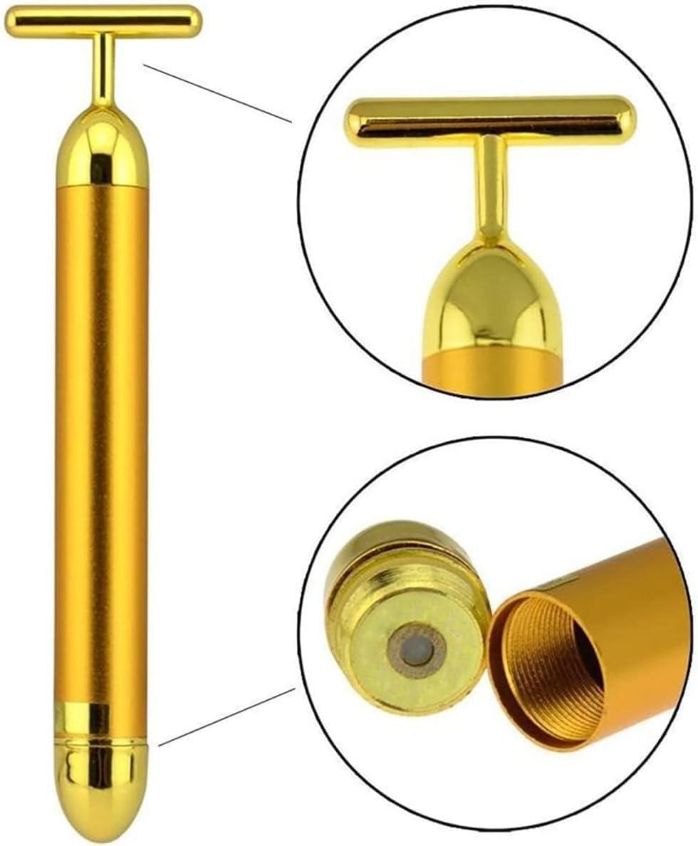 imageAngel Kiss Beauty Bar Energy Face Massager 24k Golden TShape Pulse Electric Vibration Facial Self Skin Care Tool Birthday Valentines Day Christmas Gifts for Her Mom