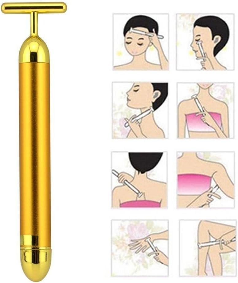 imageAngel Kiss Beauty Bar Energy Face Massager 24k Golden TShape Pulse Electric Vibration Facial Self Skin Care Tool Birthday Valentines Day Christmas Gifts for Her Mom