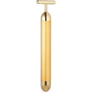 Angel Kiss Beauty Bar Energy Face Massager – 24k Golden T-Shape Pulse Electric Vibration Facial Self Skin Care Tool – Birthday Valentines Day Christmas Gifts for Her, Mom