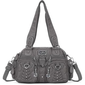 Angel Kiss Small Purse Handbag for Women Crossbody and Shoulder Bags Multipocket Soft Hobo Purses Adjustable Strap(1-grey)
