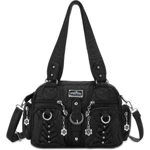 Angel Kiss Small Purse Handbag for Women Crossbody and Shoulder Bags Multipocket Soft Hobo Purses Adjustable Strap(2-black)