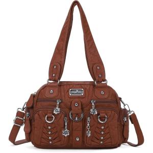 Angel Kiss Small Purse Handbag for Women Crossbody and Shoulder Bags Multipocket Soft Hobo Purses Adjustable Strap(4-brown)