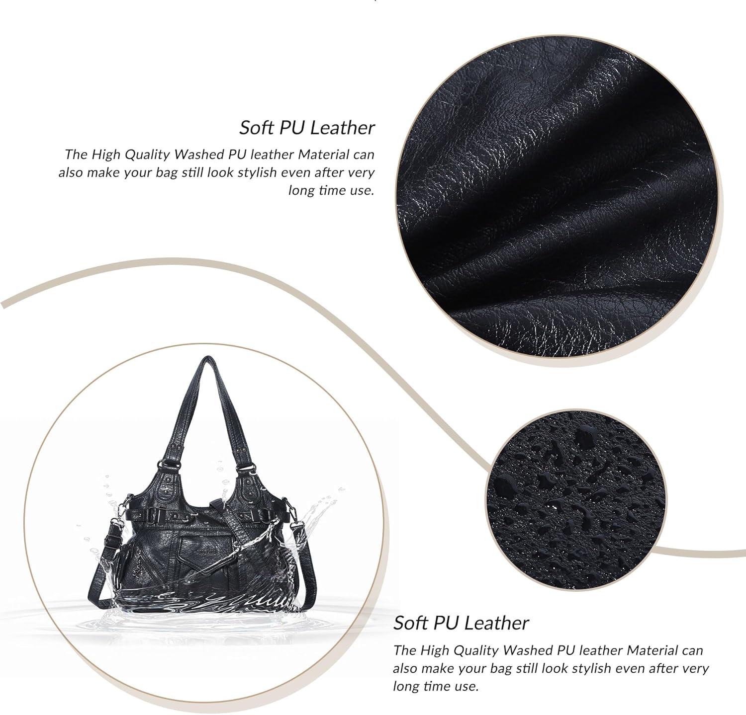 imageAngel Kiss Purses for Women Shoulder Bag Soft Hobo Bags for WomenBlack