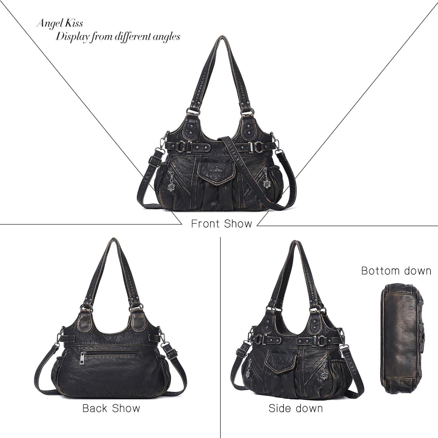 imageAngel Kiss Purses for Women Shoulder Bag Soft Hobo Bags for WomenBronze
