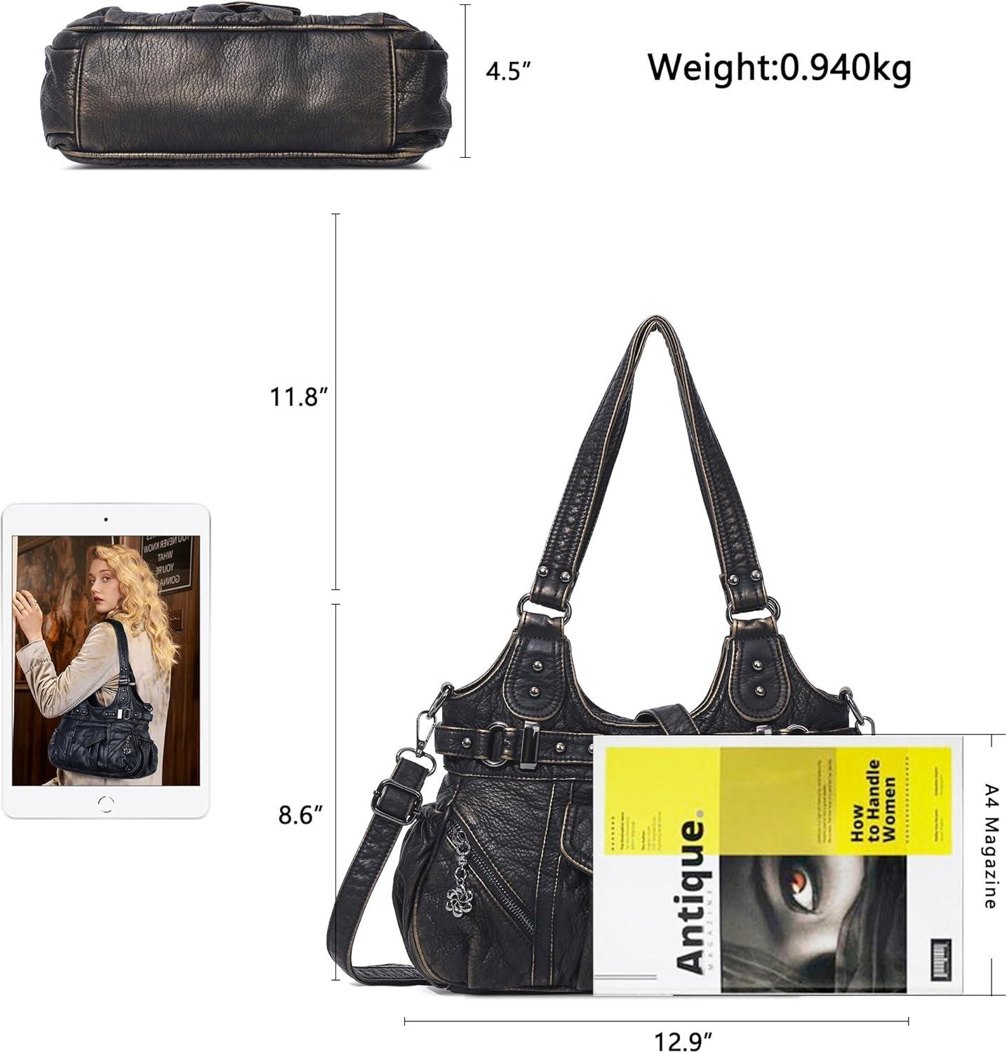 imageAngel Kiss Purses for Women Shoulder Bag Soft Hobo Bags for WomenBronze
