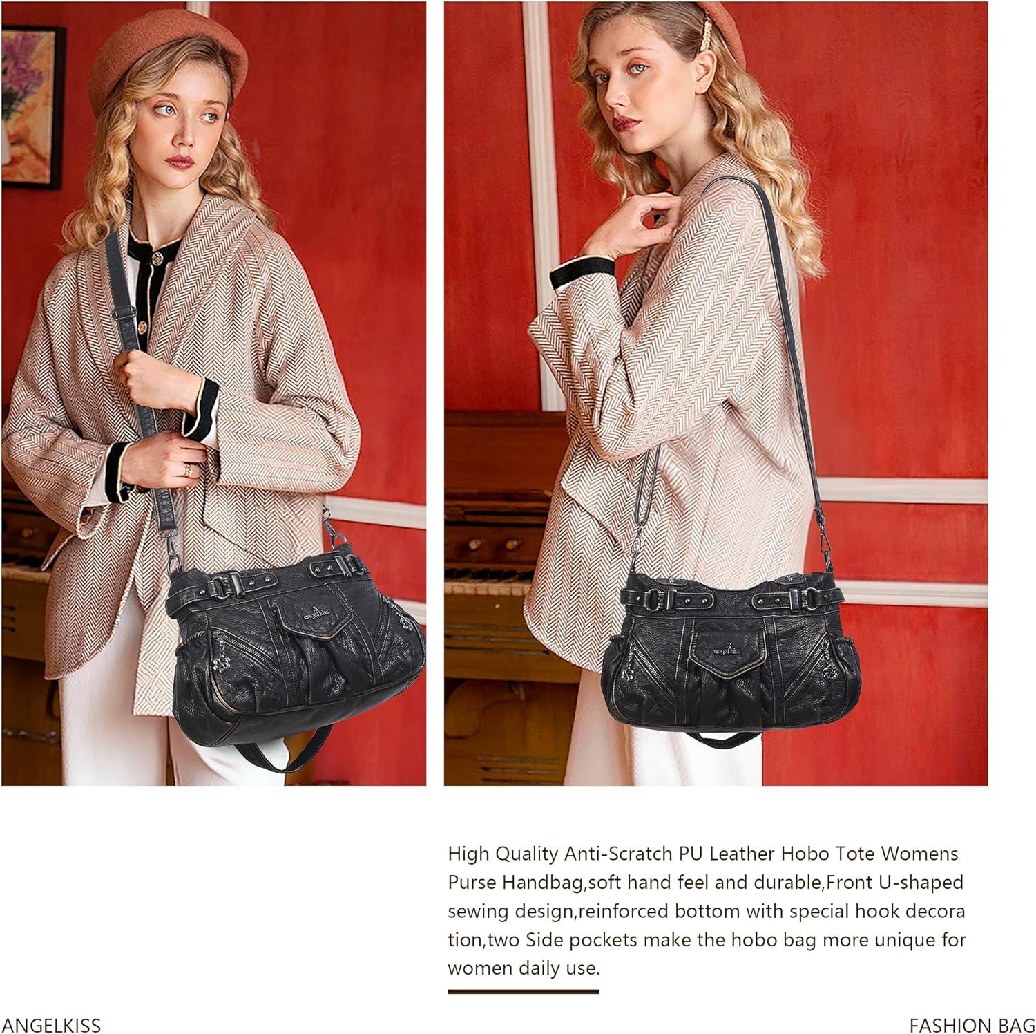 imageAngel Kiss Purses for Women Shoulder Bag Soft Hobo Bags for WomenBronze